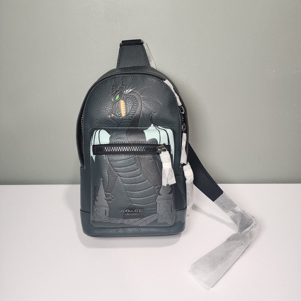 NWT CC045 Disney X Coach West Pack Maleficent Dragon Motif Villains
